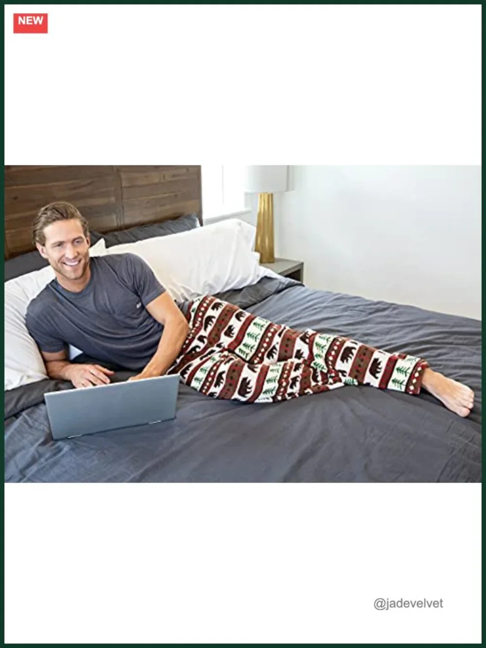 Men's Fleece Pajama Pants - Warm Sleep Bottoms with Drawstring Waist